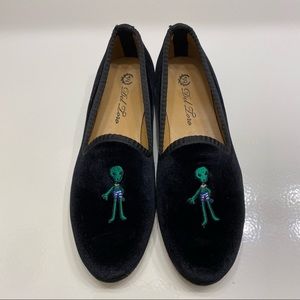 Del Toro velvet slipper with alien